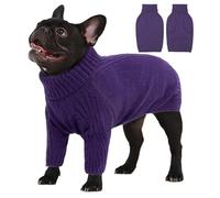 YPDOPORA Thermal Knitted Dog Dachshund Sweater,Turtleneck Dog Sweater for Small Medium Dogs,Soft Puppy Winter Clothes,Dogs Cold Weather Pet Warm Coats for Winter,purple,M