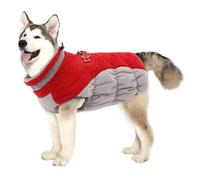 YPDOPORA Thick Fleece Dog Winter Jacket Waterproof, Dog Turtleneck Cozy Jacket Medium,Thick Warm Reflective Dog Jacket,Dog Winter Coat with D Ring for Cold Weather,Red,S