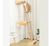 YPDOPORA Wall Cat Tree with Hammock, 76" Tall Cat Wall Furniture Lean Against Wall Cats Climbing Tower for Active Indoor Climbers with Cat Hammock and Scratching Post