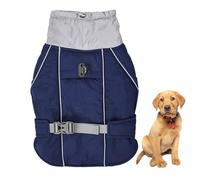 YPDOPORA Warm Dog Winter Coat, Dog Winter Coat with Built in Harness,Fleece Lined Reflective Pet Jacket,Pet Turtleneck Jacket,Waterproof Dogs Coats for Small Medium Large Dogs,Blue,M