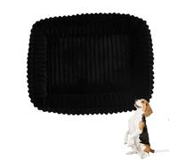 YPDOPORA Washable Orthopedic Dog Bed, Rectangle Soft Calming Sleeping Puppy Bed with Removable Washable Cover and Non-Slip Bottom for Small Medium Dogs,Black,L