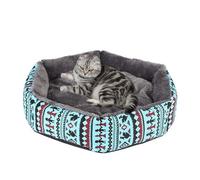 YPDOPORA Winter Pet Dog Cat House Puppy Cat Bed Warm House Kennel Plush Mat Small Dog Bed with Removable Washable Cushion Cama Para Cachorro,Blue,S