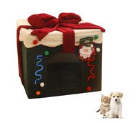 YPDOPORA Winter Warmth for Small Dog And Cat House - Christmas Box Bed, Detachable & Washable, Fully Enclosed Pet Villa, Four Seasons Universal Cats House