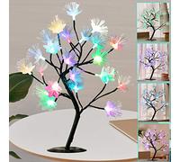 Ypdtacosu Colorful Table Top Tree for Home Decorations, 16 Colors Fiber Twinkling Blossom Flower Lamp Remote Timer Tabletop Christmas Decorations Night Light for Living Room Wedding Party