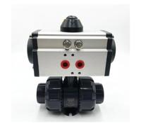 YPEZASDLW Pipe ID 63mm PVC 2" DN50 Union Connection Pneumatic Ball Valve PTFE Sealing Double Acting Actuator