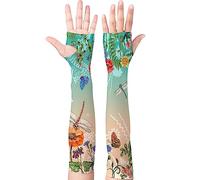 YPHCDO Gardening Sleeves for Women Farm Sun Protection Thorn Proof Cooling Arm Sleeves to Cover Arms for Garden Sports, Green Dragonfly, 19"x5"