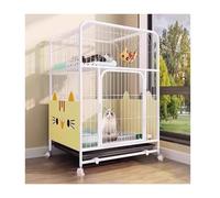 YPIOUREN Cat Crate With Wheels,Cat Playpen With Free Hammock,Indoor Large Cat Cage ,Indoor/Outdoor Metal Catio Enclosure, 2 Tier Metal Cat Cage,Easy To Move,for Small Animals(White,78 * 55 * 100cm)