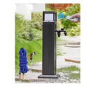 YPIOUREN Freestanding Faucet Post, Vertical Garden Water, Water Column Garden Faucet Water Spigot with Solar Light, Outdoor Anti-Freeze Water Column，for Outdoor Irrigation(113.5cm/44.6in,Spray Gun_B)