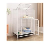YPIOUREN Metal Cat Kitten Cage ，Mobile Cat Enclosure On Wheels, Large Multi-layer Cat Cage，Indoor Large Cat Cage，Indoor/Outdoor Metal Catio Enclosure, With Tray，Easy Cleanup(White,78 * 55 * 100cm)