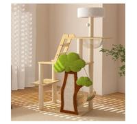 YPIOUREN Multi Level Wooden Cat Tower, Cute Cat Tree, with Spacious Condo, Cat Houses for Indoor Cats(60x40x122cm/23.62x15.75x48.03in)