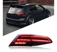 YPJHMXQXQ Vehicle Tail Light Assembly for VW Golf VII,All-in-One Brake Light, Reverse Light & Turn Signal, Made of High-Impact PC Material, Easy to Install,A-Red-Left
