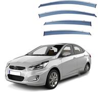 YPJHMXQXQ Wind Deflectors For Hyundai Accent Sedan MK4-RC 2011-2015 2016, Window visor Tinted in Channel Fitment Sun Visors/Rain Shield/Wind Shield