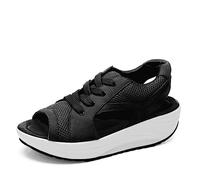YPksajeg Walking Sandals for Women Uk Washable Slingback Sandals with Arch Support Sport Orthopedic Sandals Summer Ladies Comfy Open Toe Fish Mouth Flat Sandals Mesh Beach Shoes Wide Fit Knit Sandals