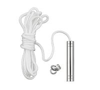YPLonon Bathroom Light Switch Pull Cord Replacement Ceiling Light Pull String 150cm Extension Nylon Light Pull Cord Cylinder Handle Connector for Fans Mirror Toilet Shower Curtain Blind Silver