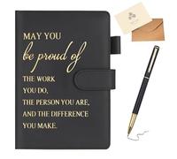 YPLonon Employee Appreciation Thank You Gifts Leather Journal Notebook and Pen Set Inspirational Personalised Notebook with Greeting Card Gift for Employee Volunteer Teacher Colleague