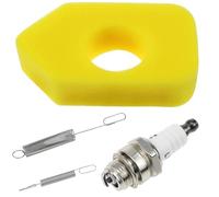 YPLonon Lawn Mower Air Filters 1xYellow Replacement Foam Cleaner Air Filter 1xLT7 Spark Plug and 2xSprings Garden Machinery Filters for Briggs&Stratton 698369 Classic Quattro and Sprint Engines