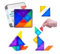 YPLUS Magnetic Tangram Puzzle, Montessori 3D Tangrams Blocks With Magnet for STEM, Educational Activity Toys Kids Toddler Board Games