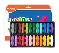 YPLUS Peanut Crayons for Toddlers, 24 Colors Non-Toxic Crayon for Kids Ages 2-4, Easy to Hold Washable Toddler Crayons, Coloring Art Supplies Toys