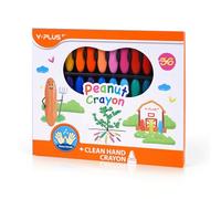 YPLUS Peanut Crayons for Toddlers, 36 Colors Non-Toxic Crayon for Kids Ages 2-4, Easy to Hold Washable Toddler Crayons, Coloring Art Supplies Toys
