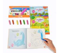 YPLUS Peanut Crayons Painting Books Set for Kids, 24 Colors Washable Toddler Crayon, 3 Themes Drawing Books, Non-Toxic Baby Crayons for ages 2-4, 1-3, 4-8, Coloring Art Supplies