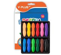 YPLUS Peanut Toddler Crayons for Kids 1-4, 12 Colours Non-Toxic Chunky