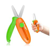 YPLUS Safety Scissors for Kids Ages 1-5, Retractable Orange Toddler Craft