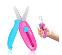 YPLUS Safety Scissors for Kids Ages 1-5, Retractable Pink Toddler Craft