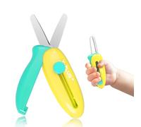 YPLUS Safety Scissors for Kids Ages 1-5, Retractable Yellow Toddler Craft