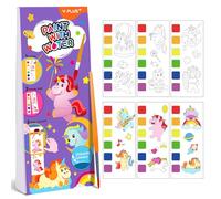 YPLUS Water Colouring Book for Children Painting Watercolour Paint Set Paper for Kids, Magic Book Arts and Crafts Gift for Drawing - Mini Unicorn
