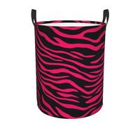 YPPAHHHH Foldable Laundry Basket Hot Pink Black Zebra Print Portable Laundry Hamper Small Dirty Clothes Basket For Baby Kids Nursery Toy Bin With Handles For Bathroom Dorm