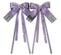 YPREWY 1Pair Ribbon Bows Hair Barrettes Unique Solid Colors Fashion Hairpieces Elegant Accessories For Females