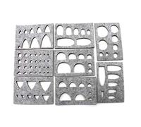 YPREWY 8pcs Wool Felt Mold Needle Felting Craft Stencil Applique Handicraft Shaping Resin Molds