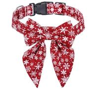 YPREWY Christmas Cat Collar Adjustable Dogs Collar with Bowtie Kitten Necktie Collar Cats Festival Costume Pet Party Accessory