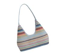 YPREWY Contrast Generous Storage Lightweight Straw Essential Straw Shoulder Pocket