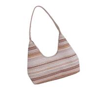 YPREWY Contrast Generous Storage Lightweight Straw Essential Straw Shoulder Pocket