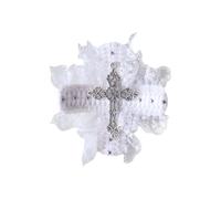 YPREWY Dark Hair Clip 2000s Trend Side Clip Crosses Lace Halloween Dark Cool Hairpin Photo Props