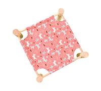 YPREWY Detachable Wood Bed Hamster Toy Small Animal Hammock for Ferret Parrot Rat Rabbit Cute Print Patterns Cage Accessory