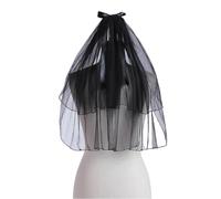 YPREWY Elegant Black Tulle Veil for Halloween Party Comfortable Day of the Death Bridal Veil for All Ages Masquerade