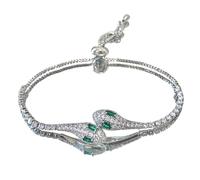 YPREWY Elegant Diamonds-Studded Snake Adjustable Alloy Wristband for Evening Parties & Daily Wear Versatile Formal Event Jewelry