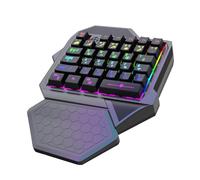 YPREWY Ergonomic Single Handed Gaming Keyboard LED 35 Keys Portable Small Gaming Keypad Ergonomic Game Controller for PC