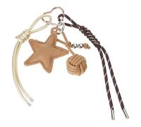 YPREWY Handmade Brown Khaki Leather Star Bag Ornament Unique Purse Decoration Adds A Touch Of Elegances To Everyday Outfits