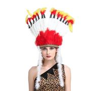 YPREWY Indian Hairband Carnivals Party Headband FatTuesday Feathered Hairhoop for Stage Perfromances Cultural Celebration