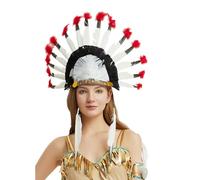 YPREWY Indian Hairband Carnivals Party Headband FatTuesday Feathered Hairhoop for Stage Perfromances Cultural Celebration