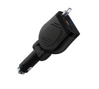 YPREWY Portable Retractable Car Charging Adapter Accessories 120W Fast USB C Adapter With Retractable Cable For Phone USB C Car Charger