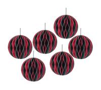 YPREWY Set Of 6 Festival Handmade Paper Ornament Round Sphere for Christmas Tree and Party Decoration Hanging Adorment