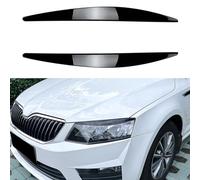 YPSBBHD 2PCS Car Headlight Eyelid Eyebrow Front Head Light Cover Brow Headlamp Eye Sticker, Compatible with Skoda Octavia Pro MK3 2015-2017,Gloss black