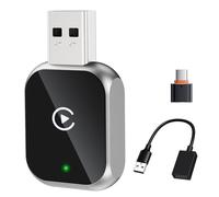 YPSNH Wireless Carplay Adapter, 2-in-1 Plug & Play Mini and Stable Converts Wired to Wireless Stable Fast Connection Mini Portable Compatible iOS 10+ & Cars from 2016