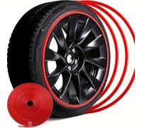 YPSQQHD Car wheel protection ring, Compatible with Honda CR Z Prelude 5, Tire decorative strip, Wheel Stickers for Rims (8 M),red