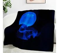 Ypthriline Blue Jellyfish Blanket, Dreamy Style Microfiber Flannel Throw Blanket, Comfortable Soft Fluffy and Warm, Blankets for Beds, Sofas and Recliners, 230×270 CM