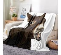 Ypthriline Funny Donkey Face Blanket, Fun and Quirky Style Microfiber Flannel Throw Blanket, Comfortable Soft Fluffy and Warm, Blankets for Beds, Sofas and Recliners, 150×200 CM